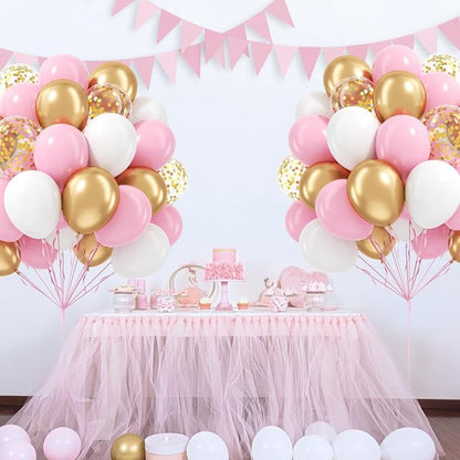 60pcs Pink and Gold Balloons 12inch - Image 7