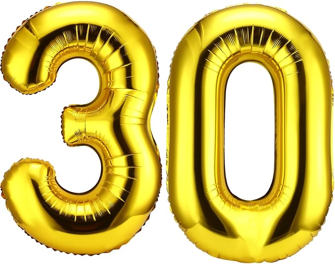 Gejoy 40 Inch Number 30 Balloons Jumbo 30 Foil Giant Number 30 Balloons by Unknown