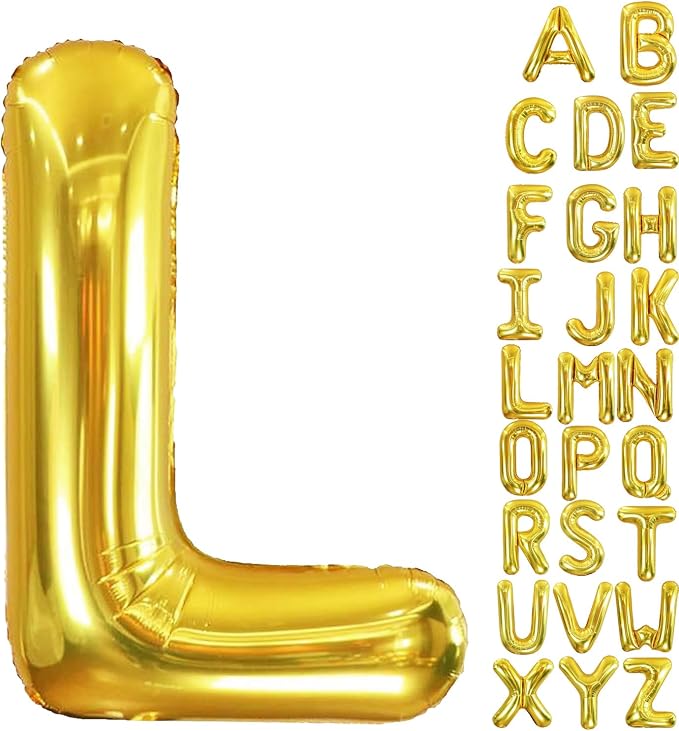 40 Inch Letter Foil Balloons Gold by Aeniaza