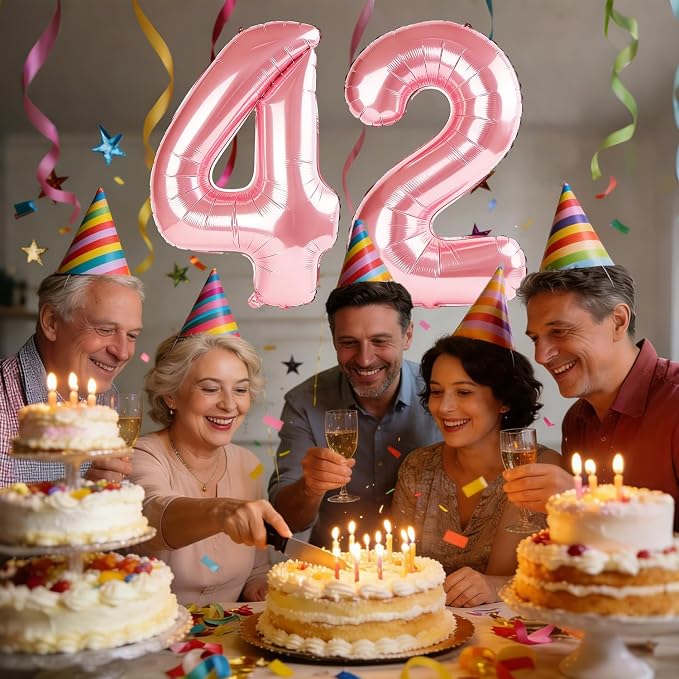 40 Inch Number 42 Balloons for 42nd Birthday Party Decorations, 0-100 Jewelry - Image 2