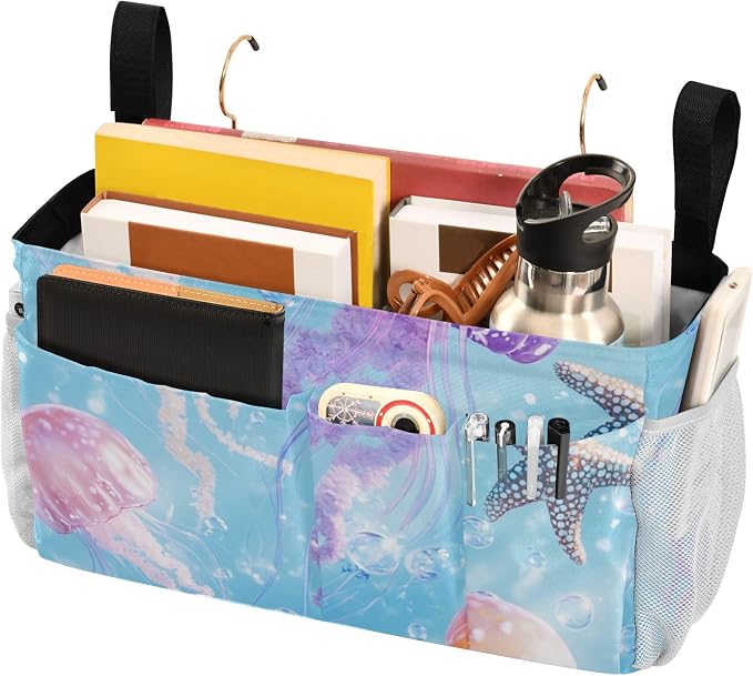 Bedside Caddy Metal Frame Hanging Organizer Bunk Bed Dorm Accessories Hook And - Image 3