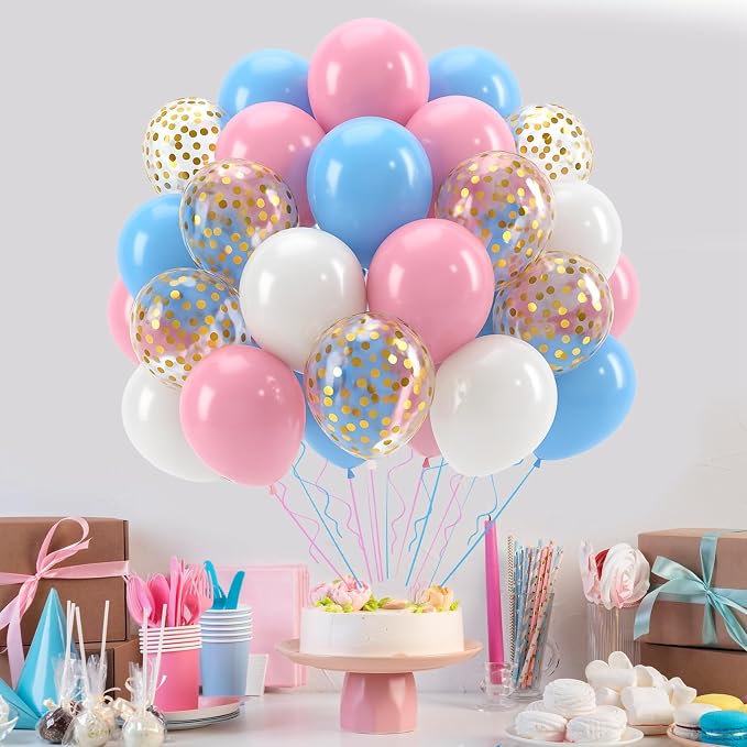 Patimate Gender Reveal Pink and Blue Balloons Set - Image 7