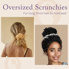 OLESILK Silk Scrunchies Oversized 100% Mulberry: Large for Long Thick Hair, Soft and Smooth for No Damage Hair Care Sleeping, Vintage Fashion