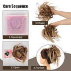 HMD Tousled Updo Messy Bun Hair Piece Hair Extension Ponytail With Elastic Rubber Band Updo Bun Synthetic Hairpieces for Women