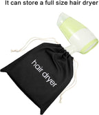 Bememo Hair Dryer Bags Drawstring Bag Hairdryer Container, 11.8 by 13.8 Inch(Cotton,Black)