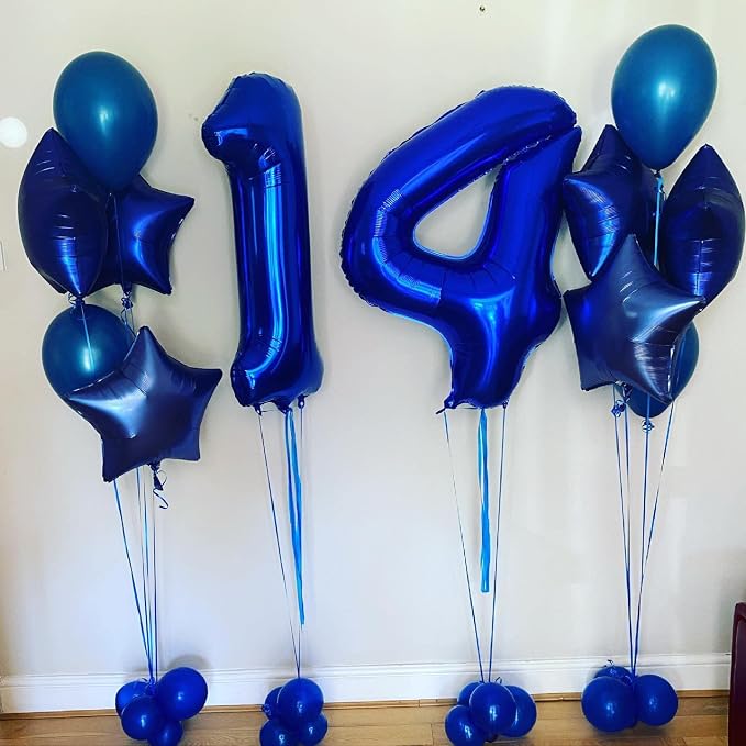 40 Inch Navy Blue 14 Number Balloons Giant Jumbo Huge 14 or 41 Foil Mylar - Image 5