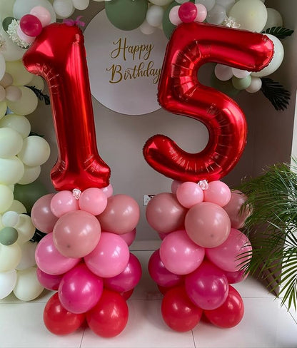 40 Inch Red 16 Number Balloons Giant 16 or 61 Balloons Red Birthday 16 Balloons - Image 4