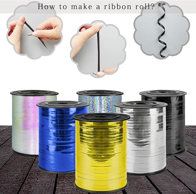 500 Yards Curling Ribbon, 1/5 Inch Shiny Silver Ribbon, Balloon String - Image 5
