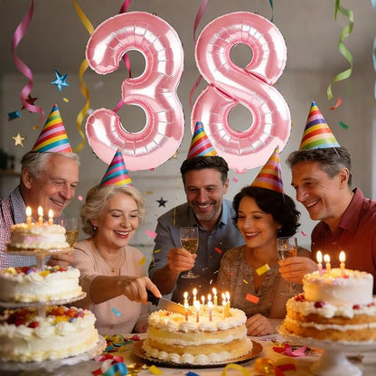 40 Inch Number 38 Balloons for 38th Birthday Party Decorations, 0-100 Jewelry - Image 2