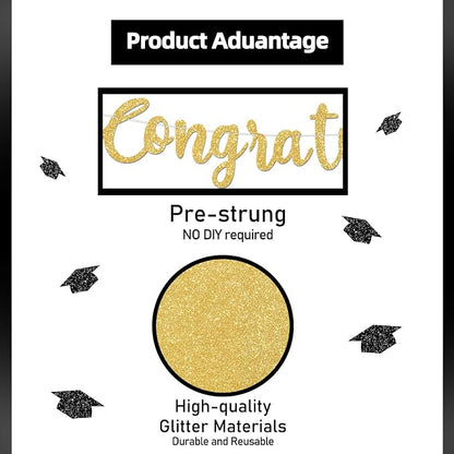 Glitter Gold Congratulations Banner - Image 4