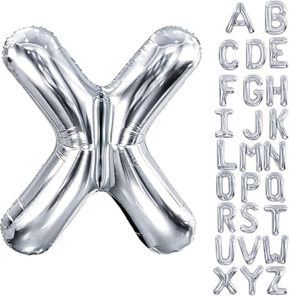 40 Inch Silver Letter Balloon, Large Foil Alphabet Balloons Birthday by Aeniaza
