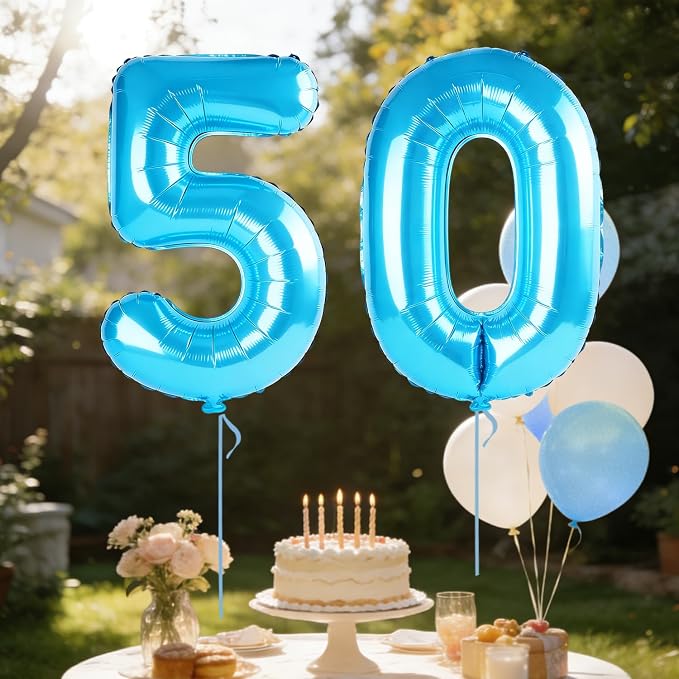 40 Inch Number 50 Balloons for 50th Birthday Party Decorations, 0-100 Jewelry - Image 3