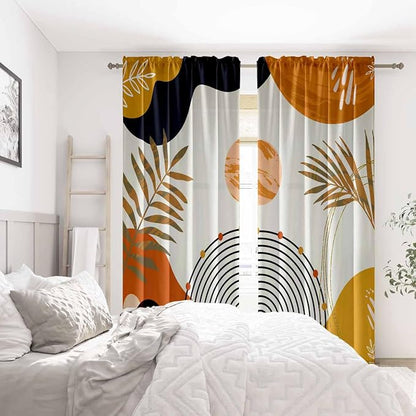 Colorful Boho Curtains Mid Century Modern Semi Sheer Curtains 52X96 Inch - Image 7