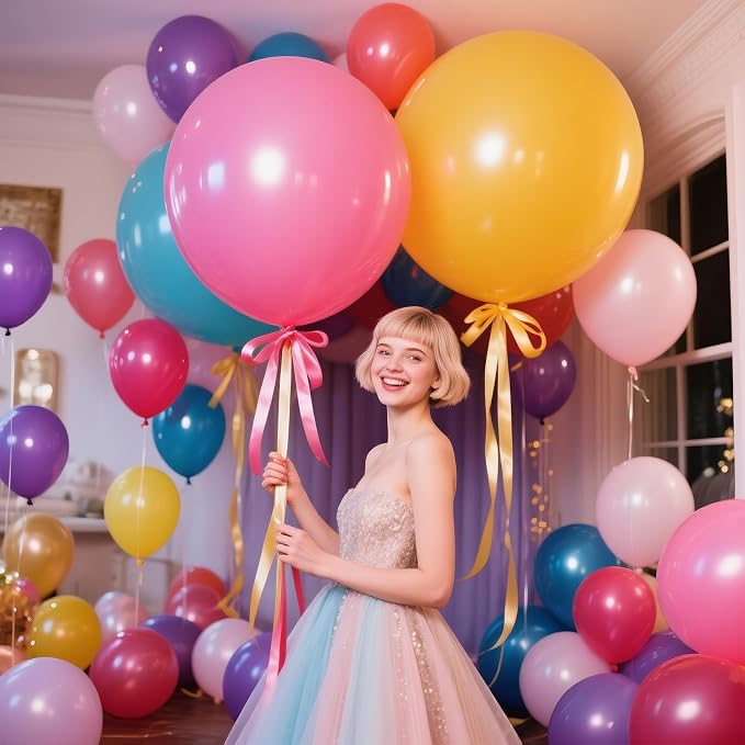 18 Inch Yellow Balloons 12 Pack Large Latex Party Balloons Round Helium Balloon - Image 4