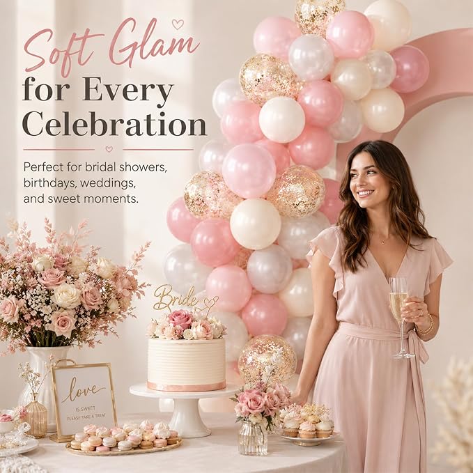 Biapian Pink And Gold Balloons - Image 5