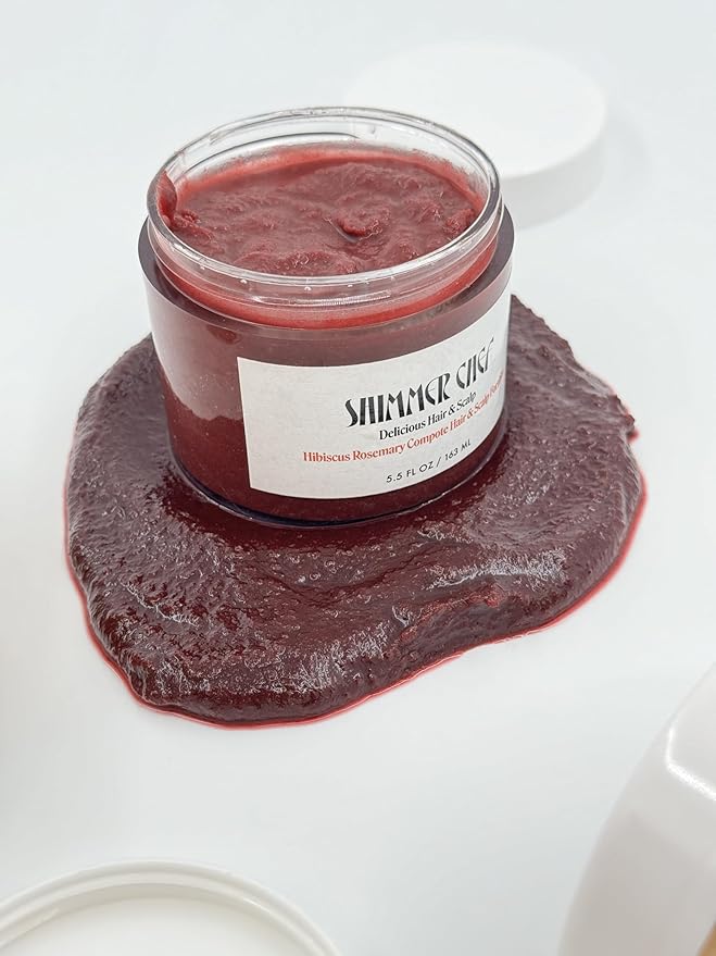 SHIMMER CHEF Hibiscus Rosemary Compote Hair & Scalp Fortifier | Botanical Elixir | Conditions & Strengthens, Restores Shine | Balances Scalp Microbiome | Promotes Healthy Hair & Uplifted Mood | 5.5 oz