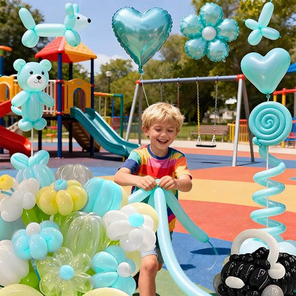 Teal Long Balloons Premium 260 Twisting Balloons Animals Magic - Image 7