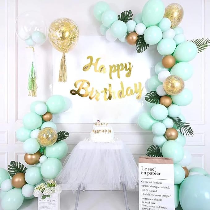 Voircoloria 130pcs Mint Green Balloons Garland Arch Kit, 18 12 10 5 Inch | - Image 6