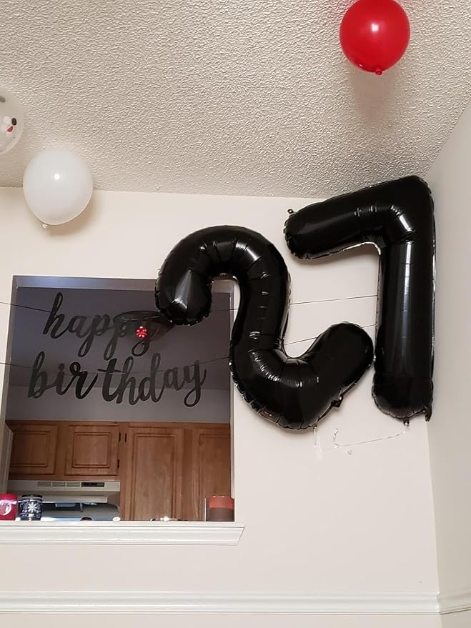 Number Balloons 40 Inch Black 6 Balloon - Image 2