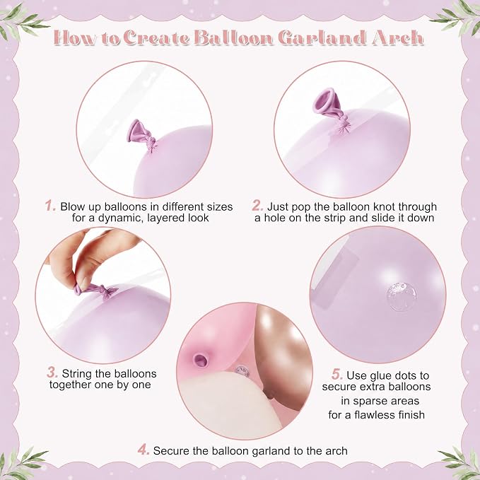 Pink and Purple Balloon Arch Kit - Image 6