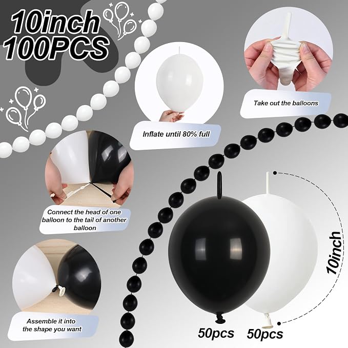 Black and White Quick Link Balloons - Image 2