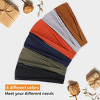 Non-Slip Headbands Set for Women's Hair 6 PCS Cotton Soft Wide Head Bands for Yoga Running Exercise Trendy Elastic Hairbands for Women
