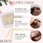 U Shaped Hair Pins, IKOCO 2.4inch Bun Hair Pins for Women with Storage Box, Gold