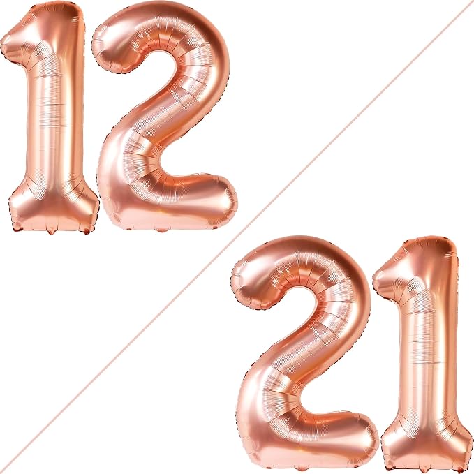 KatchOn, Rose Gold Number 12 Balloon - Image 4