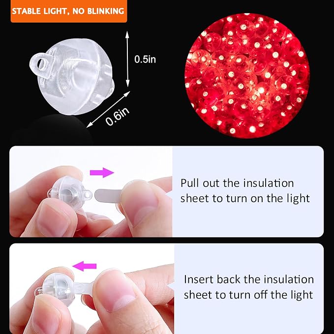 200PCs Balloon Lights, Long Standby Time Mini Ball Light, Mini Led Lights - Image 3
