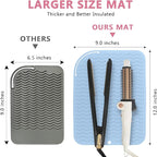 Larger Size Silicone Heat Resistant Mat for Curling Irons, Flat Irons, Hair Straightener and Other Hair Styling Tools, Portable Hot Tools Pad Cover for Travel Vanity Salon(12.0" x 9.0")