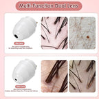 Skin Hair Analyzer, 5 Inch LCD Digital Scalp Detector with 50X/200X Lens, Rechargeable Hair Follicle Scanner for Skin Analysis, Home Salon Use, Portable Dermatoscope Tool