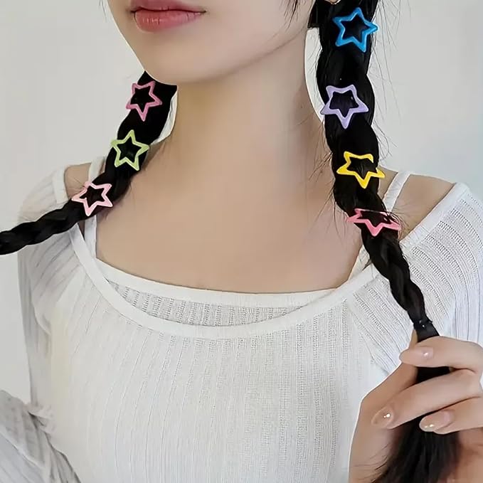 Star Hair Clips Snap Hair Barrettes Non Slip Star Hair Accessories Multiple Colors Metal Hair Clips for Girls Women -15 PCS 1.18"