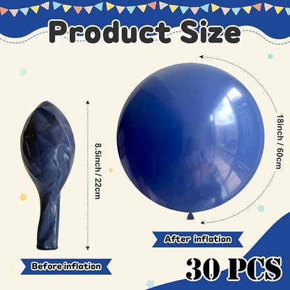 30pcs Navy Blue 18 Inch Large Blue Balloon - Image 2