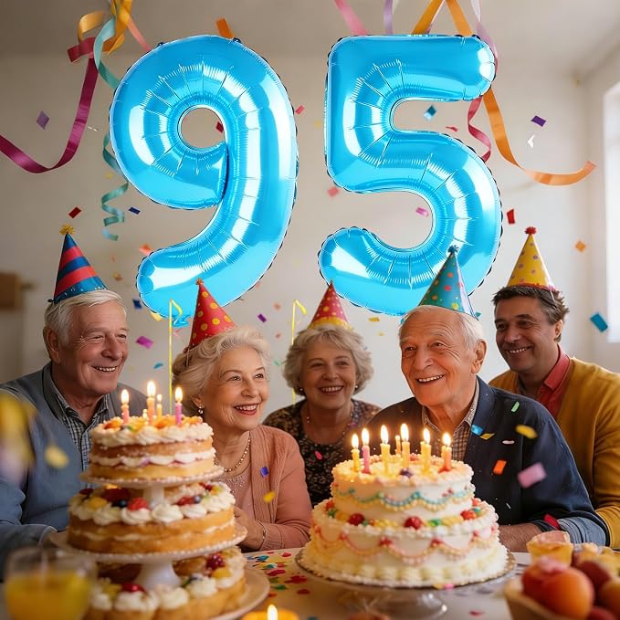 40 Inch Number 95 Balloons for 95th Birthday Party Decorations, 0-100 Jewelry - Image 2