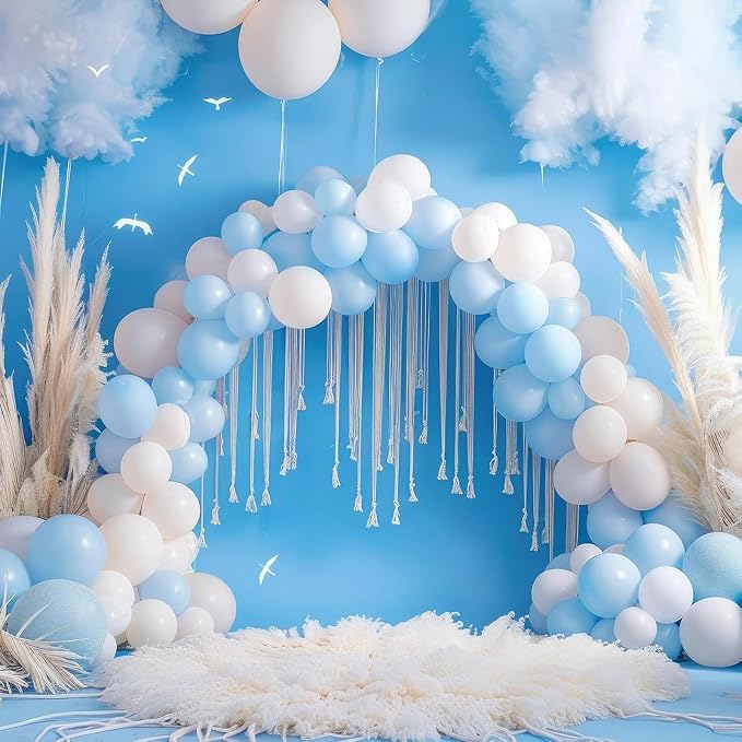 RUBFAC Pastel Blue Balloons Different Sizes Light Blue Balloon 154pcs | Blue - Image 5