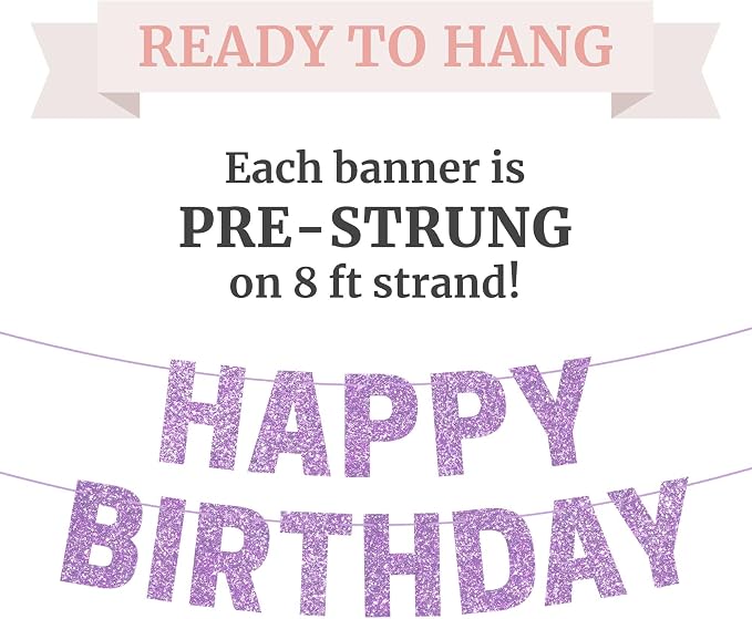 Pre-Strung Happy Birthday Banner - Image 3