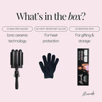 Mermade Hair PRO Hair Waver 1" - Hair Waver 3 Barrel, 3 Barrel Curling Iron 1 Inch, Ceramic Barrel Waver for Thick, Thin, Long, or Short Hair - 1", Black