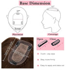 SEGO 100% Real Human Hair Toppers, with Air Bangs, Silk Base 150% Density, Clip in Topper, 2.7肺5.1・ HairPieces for Women, with Thinning/Hair Loss Cover Gray