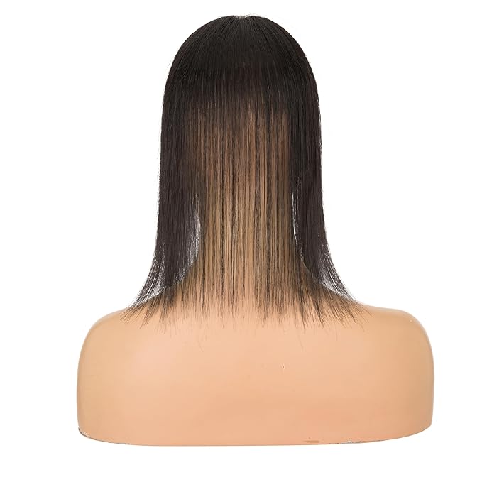 Hairro Human Hair Toppers with Side Bangs, 3D 360° Seamless Real Hair Toppers, Hand-Tied with 3.5"x4.7" U-shaped Base, Clip-In Hairpieces to Add Volume on Top, 12 Inch Natural Black