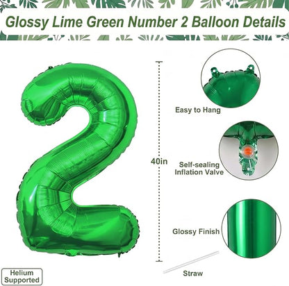 Green Number 12 Balloon 40 Inch, Glossy Foil Duo - Image 4