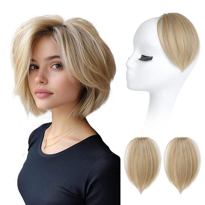 REECHO Clip in Hair Volumizer, 2PCS 6 inch Short Thick Clip in Hairpieces Adding Extra Volume Hair Extensions for Women (Medium Blonde)