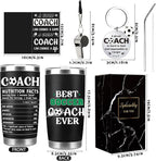 Keluna Soccer Coach Gifts for Men - Soccer Coach Appreciation Thank You Team Player Sports Lover Gift for Men Husband Brother Colleague Tumbler Cup Keychain Whistle Greeting Cards