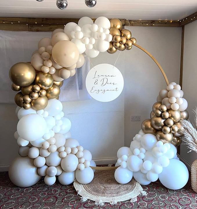 White Sand Gold Balloon Garland Arch Kit - Image 6