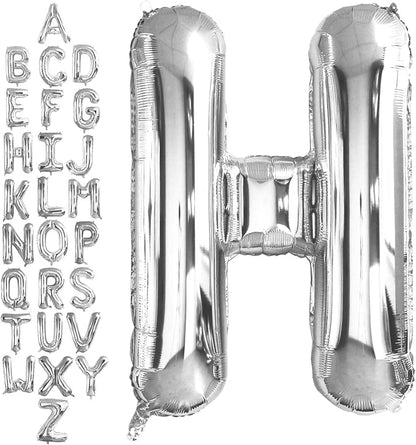 40 Inch Silver Letter H Balloons, DIY Phrase Foil Alphabet Letter H Balloons by LHOAVWE