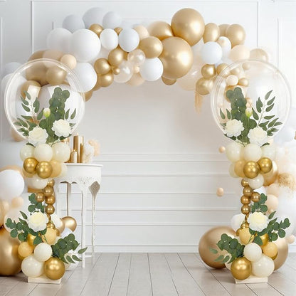 Gejoy 2 Sets Balloon Column Stand Kit Sage Green Bridal Shower Decorations by Gejoy