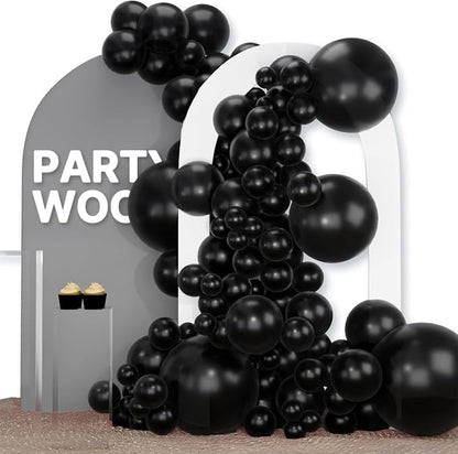 PartyWoo Black Balloons 120pcs Different Sizes of 18 12 10 5 Inch | Balloons by PartyWoo