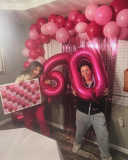 Hot Pink Number 60 Balloon 40 Inch - Image 2