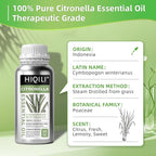 HIQILI 16 Fl Oz Citronella Oil for Homemade Sprays, Add to Diffuser, 100% Pure and Natural Undiluted