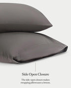 Cozy Earth Standard Pillowcases Set of 2 - Made of 100% Viscose from Bamboo, Ultra-Soft & Luxury, Woven from Naturally Breathable & Lightweight Fabric - Charcoal