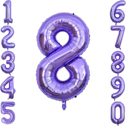 Purple Number 8 Balloon 40 Inch, Giant Lavender Mylar Foil Number 8 by Unknown
